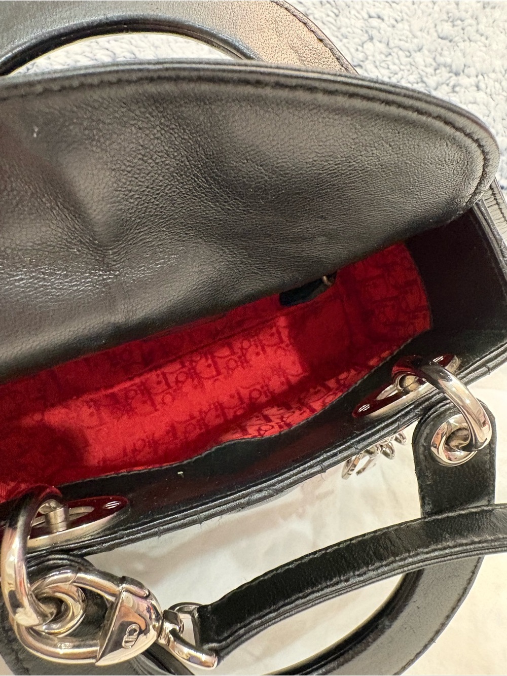 Christian Dior Black Quilted Lady Mini Bag with Silver Charms - Picture 10 of 10